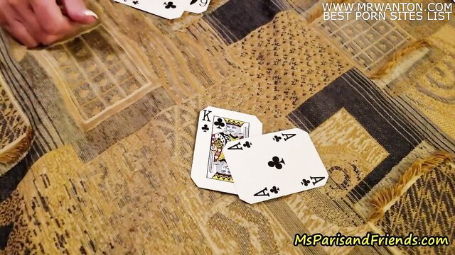 Hot babe loses stripping card game, reveals tits in amateur play