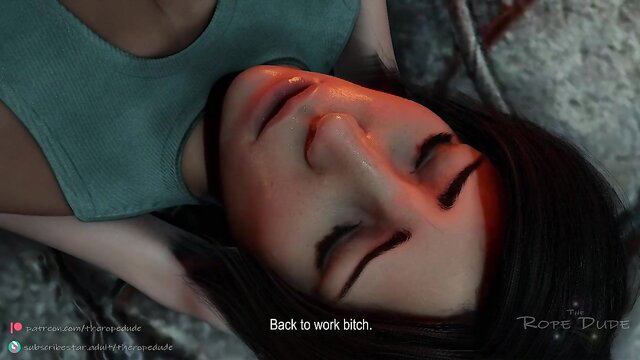 Stunning 3D cartoon Asian teen lying back aroused in lesdom porn