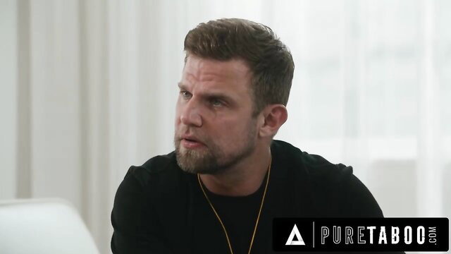 Handsome man in Pure Taboo interview, Sophia Burns adult video