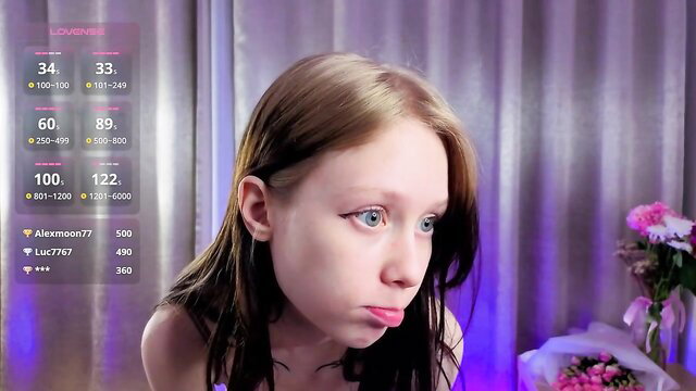 Joyce Murphy young skinny teen pouting topless on Chaturbate